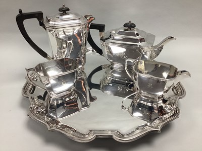 Lot 18 - An Art Deco Style Four Piece Teaset,...