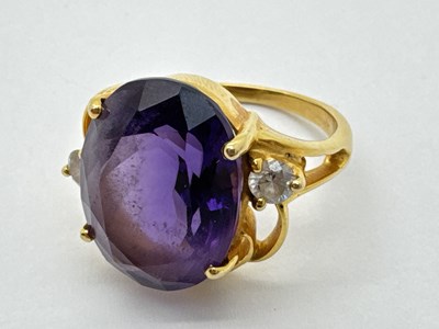 Lot 222 - An 18ct Gold Diamond and Stone Set Cocktail...