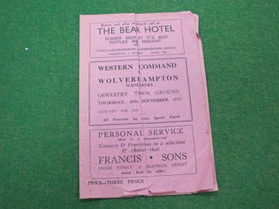 Lot 636 - 1952 Western Command v. Wolverhampton...