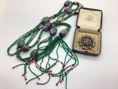Lot 173 - A Millefiori Glass Bead Necklace, the glass...