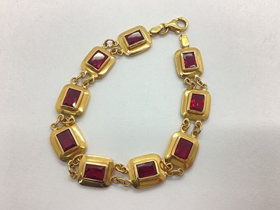 Lot 206 - A Modern Stone Set Panel Bracelet, the...