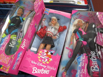 Lot 495 - Three Collectible Barbie, Ken Dolls by Mattel,...