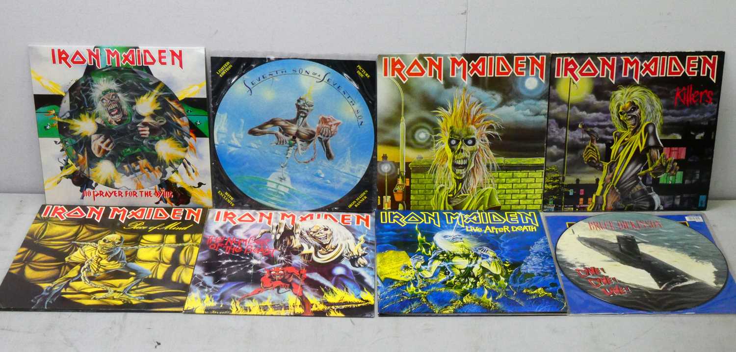 Lot 368 - Iron Maiden LPs, eight to include Seventh Son...