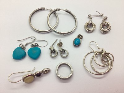 Lot 208 - A Small Collection of "925" and Other Earrings,...