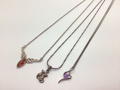 Lot 200 - Three "925" Pendant Necklaces, to include...