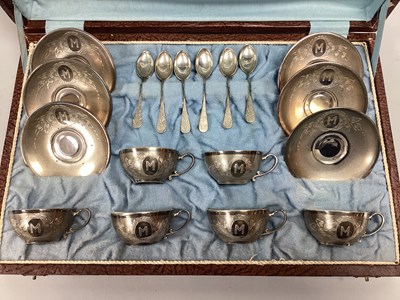 Lot 12 - A c.1940's Set of Egyptian Tea Cups and...
