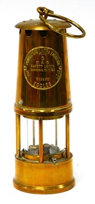 Lot 1175 - An Eccles Type 6 M & Q Brass Miners Lamp,...