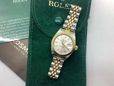 Lot 276 - Rolex; A Bi-Metal Oyster Perpetual Ladies...