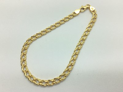 Lot 213 - A Modern Bracelet, of fancy curb link design,...