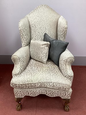 Lot 1434 - An XVIII Century Style Wing Armchair, with...