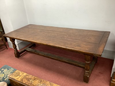 Lot 1436 - A XVII Century Style Oak Refectory Table, with...