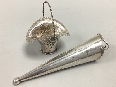 Lot 103 - A Small Hallmarked Silver Basket, J.S, London...