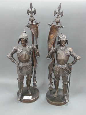 Lot 1226 - A Pair of Late XIX Century Spelter Figures,...