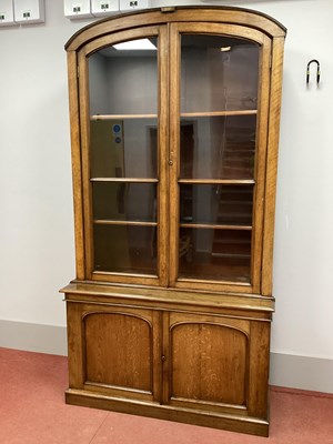 Lot 1420 - A XIX Century Oak Bookcase, with arched...