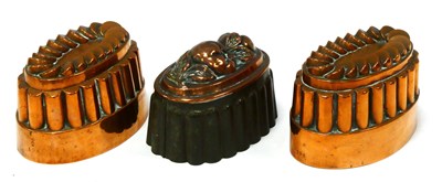 Lot 1237 - A Pair of Victorian Copper Jelly Moulds, of...