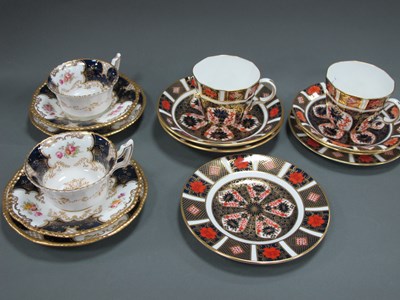 Lot 1053 - Two Coalport Porcelain Batwing PatternTrio's,...