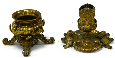 Lot 1239 - A Late XIX Century Brass Matchbox Holder, of...