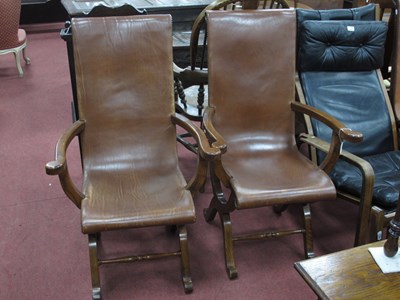 Lot 1550 - A Pair of 1960's Slipper Elbow Chairs, in the '...