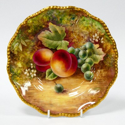 Lot 1020 - A Royal Worcester Porcelain Cabinet Plate,...