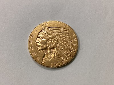 Lot 670 - 1909 USA 'Indian Head' Gold $5 Coin.