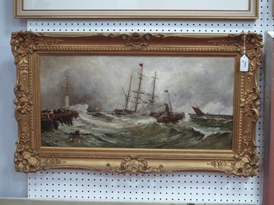 Lot 1395 - XIX CENTURY ENGLISH SCHOOL Boats in Choppy...