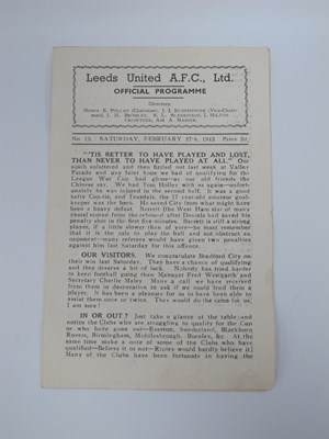 Lot 555 - 1942-3 Leeds United v Bradford City, four-page...