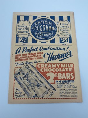 Lot 557 - 1937-8 Leeds United v Derby County Programme...