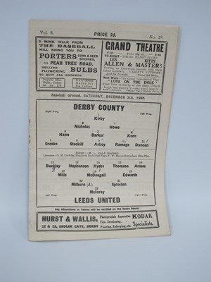 Lot 554 - 1936 Derby County v Leeds United, Programme...