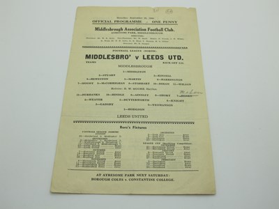 Lot 502 - Middlesborough 1944-5 v. Leeds United, single...