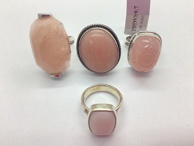 Lot 210 - TGGC; Three Modern "925" Stone Set Rings, to...