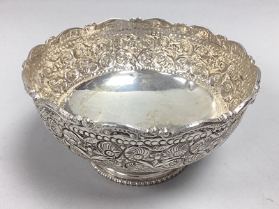 Lot 20 - A Middle Eastern Dish, with raised scroll edge...