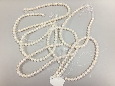 Lot 227 - Seven Strings of Freshwater Pearl Beads, of...