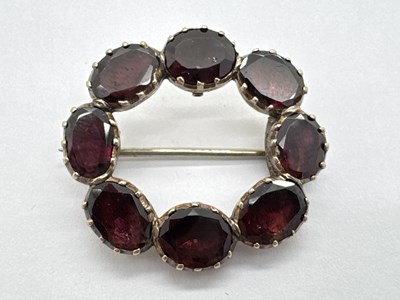 Lot 191 - A Victorian Style Stone Set Brooch, the oval...