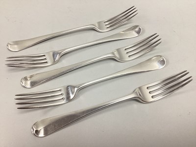 Lot 90 - A Matched Set of Hallmarked Silver Old English...