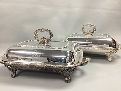 Lot 14 - A Pair of Rectangular Twin Handled Plated...