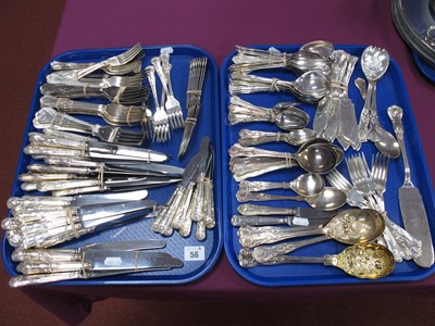 Lot 56 - A Collection of Assorted Kings Pattern Plated...