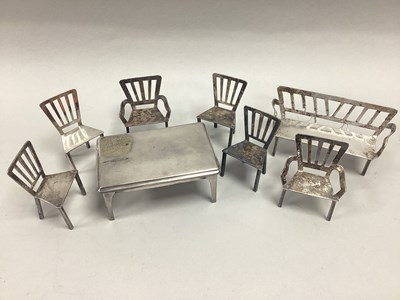 Lot 8 - Vintage Electroplated Doll's House Furniture,...
