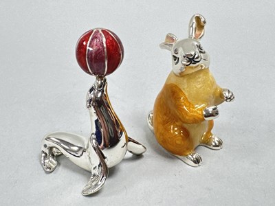 Lot 122 - A Modern Saturno Style Enamel Miniature Rabbit,...