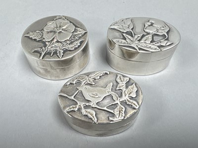 Lot 112 - Three Contemporary Hallmarked Silver Pill...