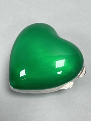 Lot 111 - A Modern Novelty Green Puffed Heart Shape Box,...