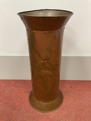 Lot 1460 - An Art Nouveau Copper Umbrella Stand, of...
