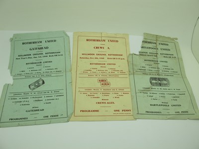 Lot 560 - Rotherham United Single Sheet Programmes, 1945-...