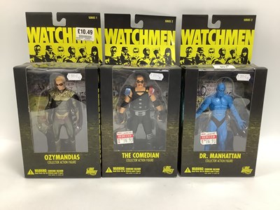 Lot 901 - Three DC Direct Watchmen 6" Plastic Action...