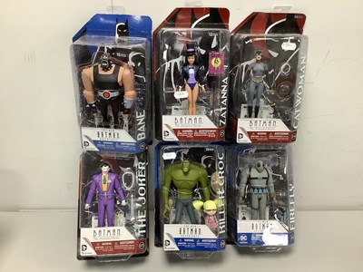 Lot 873 - Six DC Collectibles Plastic Action Figures....