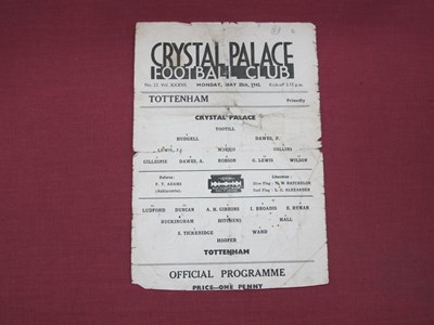 Lot 607 - 1941-2 Crystal Palace v. Tottenham Hotspur...