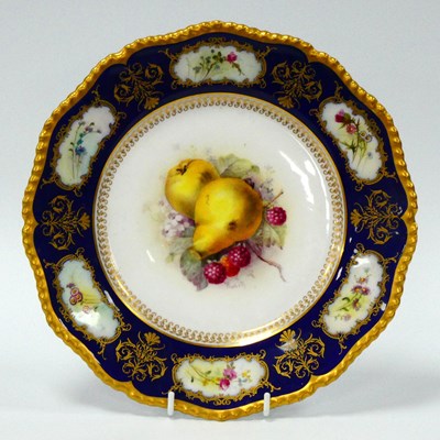 Lot 1010 - A Royal Worcester Porcelain Cabinet Plate,...