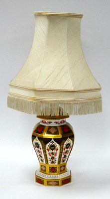 Lot 1019 - A Royal Crown Derby Porcelain Table Lamp, of...