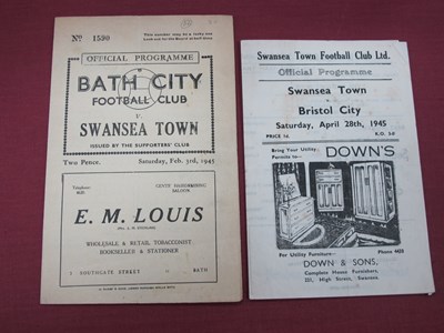 Lot 609 - 1944-5 Swansea Town Programmes v. Bristol City...