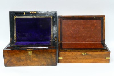Lot 1176 - A Late XIX Century Walnut Cased Writing Box,...