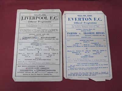 Lot 592 - 1944-5 Liverpool v. Southport Single Sheet...